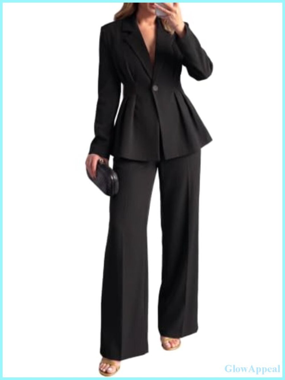Women's 2 Piece Pantsuit Set Polyester Spandex Business Suit